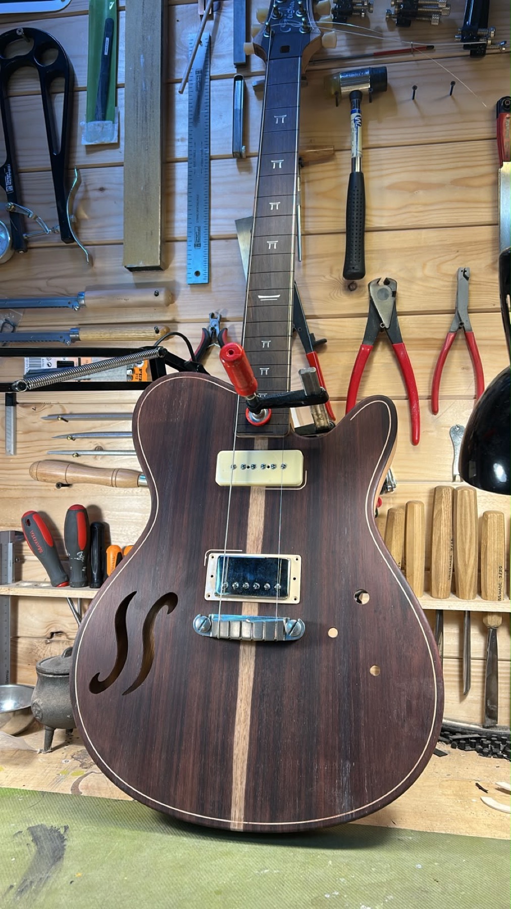 Marea handmade electric guitar in Honduras mahogany